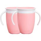 Munchkin dos Tazas Sippy Miracle 360, Entrenadora para Niños Pequeños & Bebés, Libre de BPA, Sin Derrames, A Prueba de Fugas, para Destete de Bebé de 6+ Meses, 7oz/207ml, Rosa