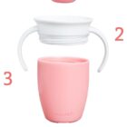 Munchkin dos Tazas Sippy Miracle 360, Entrenadora para Niños Pequeños & Bebés, Libre de BPA, Sin Derrames, A Prueba de Fugas, para Destete de Bebé de 6+ Meses, 7oz/207ml, Rosa