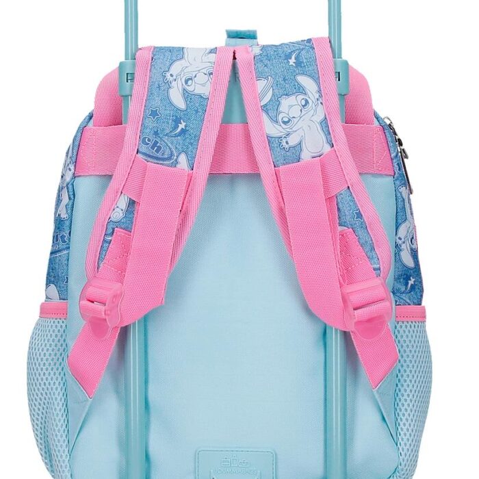 Mochila escolar con carro Stitch Hearts 23x28x10cm Denim Mochila escolar con carro Stitch Hearts 23x28x10cm Denim