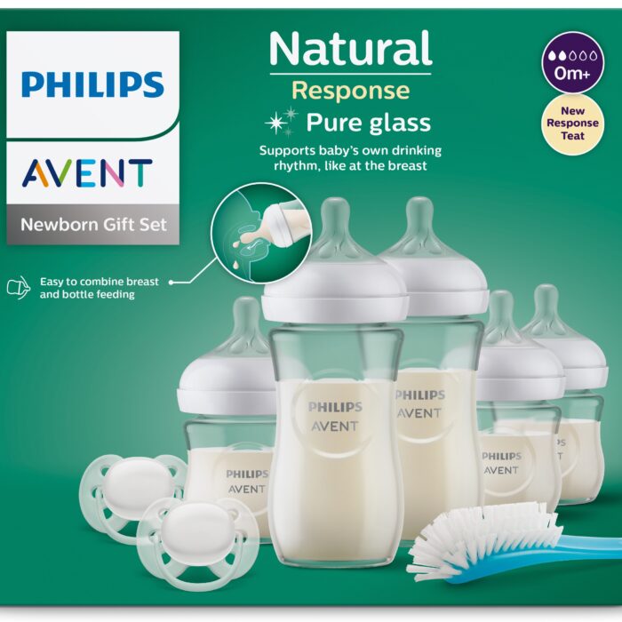 Philips Avent Natural Response Pack 5 biberones cristal, 2 chupetes, cepillo - SCD879/11 Philips Avent Natural Response Pack 5 biberones cristal, 2 chupetes, cepillo - SCD879/11