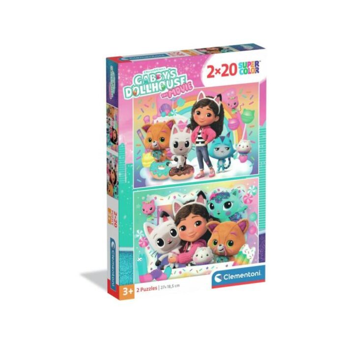 Puzzle Supercolor 2X20 La Casa de Muñecas de Gabby Juguetes Clementoni