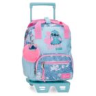 Mochila escolar con carro Stitch Hearts 23x28x10cm Denim