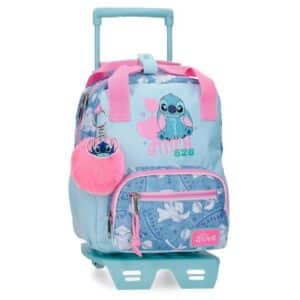 Mochila escolar con carro Stitch Hearts