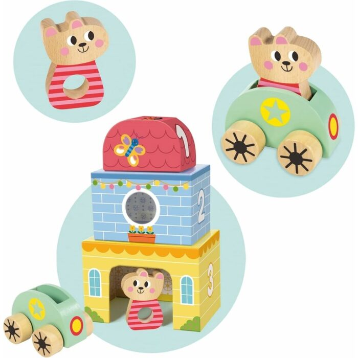 My First Toys con Coche y Sonajero de Madera Juguetes de madera Goula My First Toys con Coche y Sonajero de Madera Juguetes de madera Goula