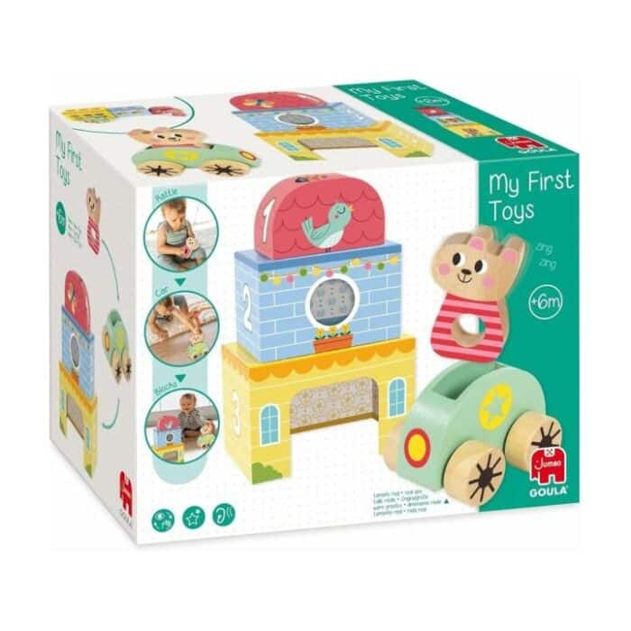 My First Toys con Coche y Sonajero de Madera Juguetes de madera Goula My First Toys con Coche y Sonajero de Madera Juguetes de madera Goula