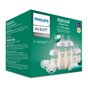Set Philips Avent Natural Response con biberones de cristal, chupete y cepillo