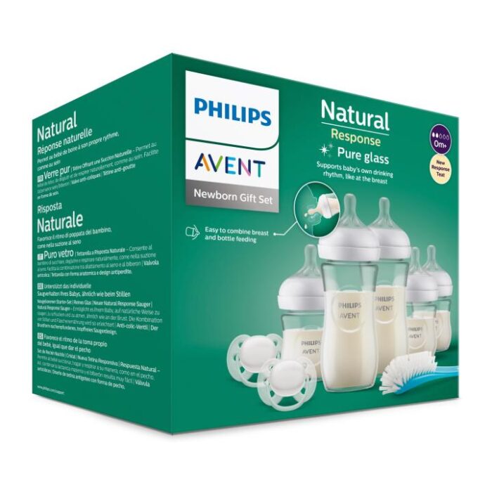 Philips Avent Natural Response Pack 5 biberones cristal, 2 chupetes, cepillo - SCD879/11 Philips Avent Natural Response Pack 5 biberones cristal, 2 chupetes, cepillo - SCD879/11
