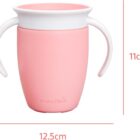 Munchkin dos Tazas Sippy Miracle 360, Entrenadora para Niños Pequeños & Bebés, Libre de BPA, Sin Derrames, A Prueba de Fugas, para Destete de Bebé de 6+ Meses, 7oz/207ml, Rosa