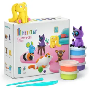 Hey Clay Mascotas, arcilla polimérica con 15 botes