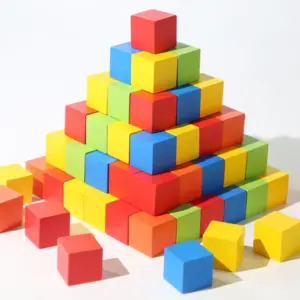 Bloques de Construcción de Madera de Colores 2 cm – 50 o 100 Piezas