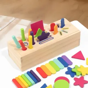 Juego Educativo Montessori de Formas Geométricas 3D de Madera para Clasificar Colores, Juguete de Desarrollo para Preescolar